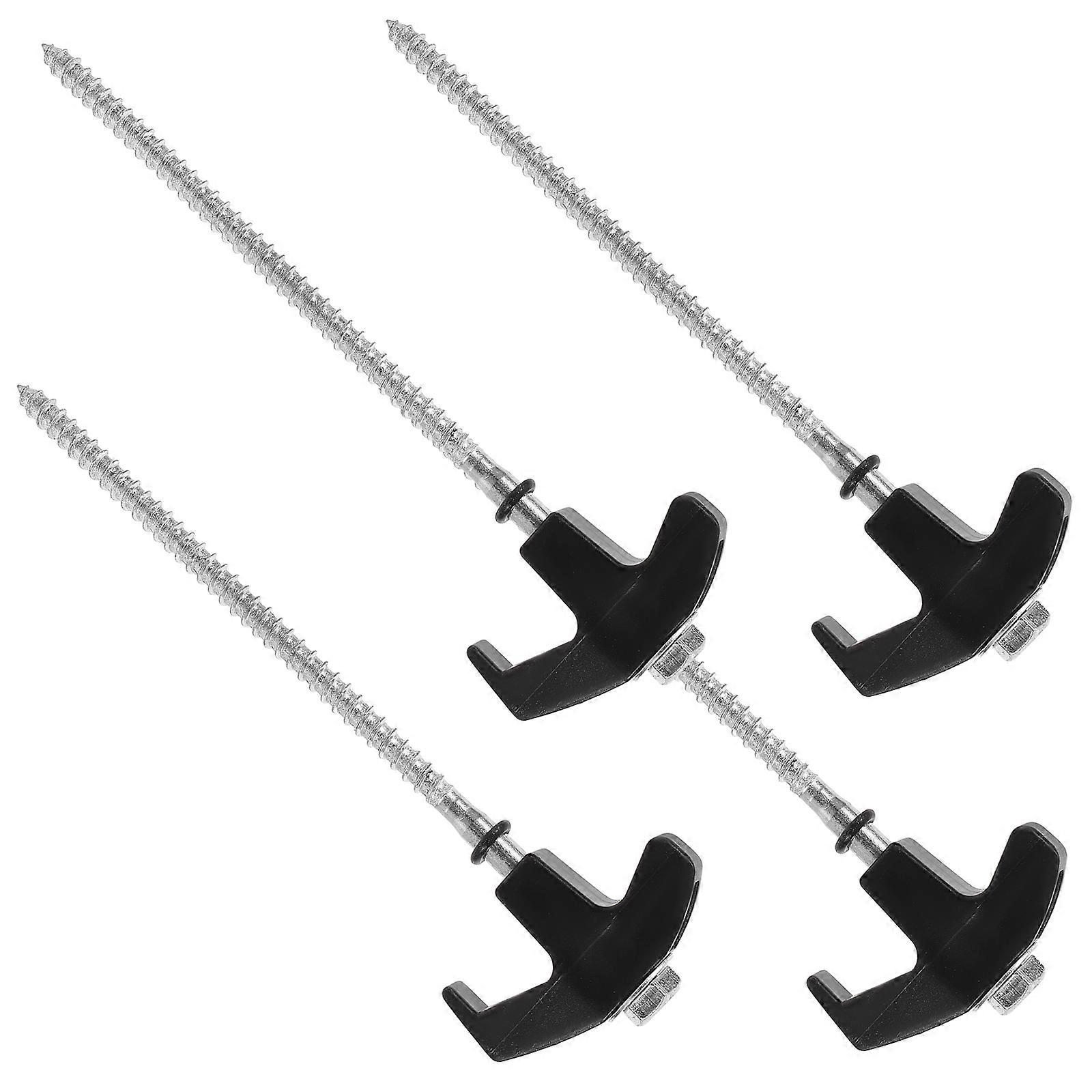 Black Galvanized Tent Stakes for Outdoor Use Lightweight and Sturdy Fixing Effect 4pcs