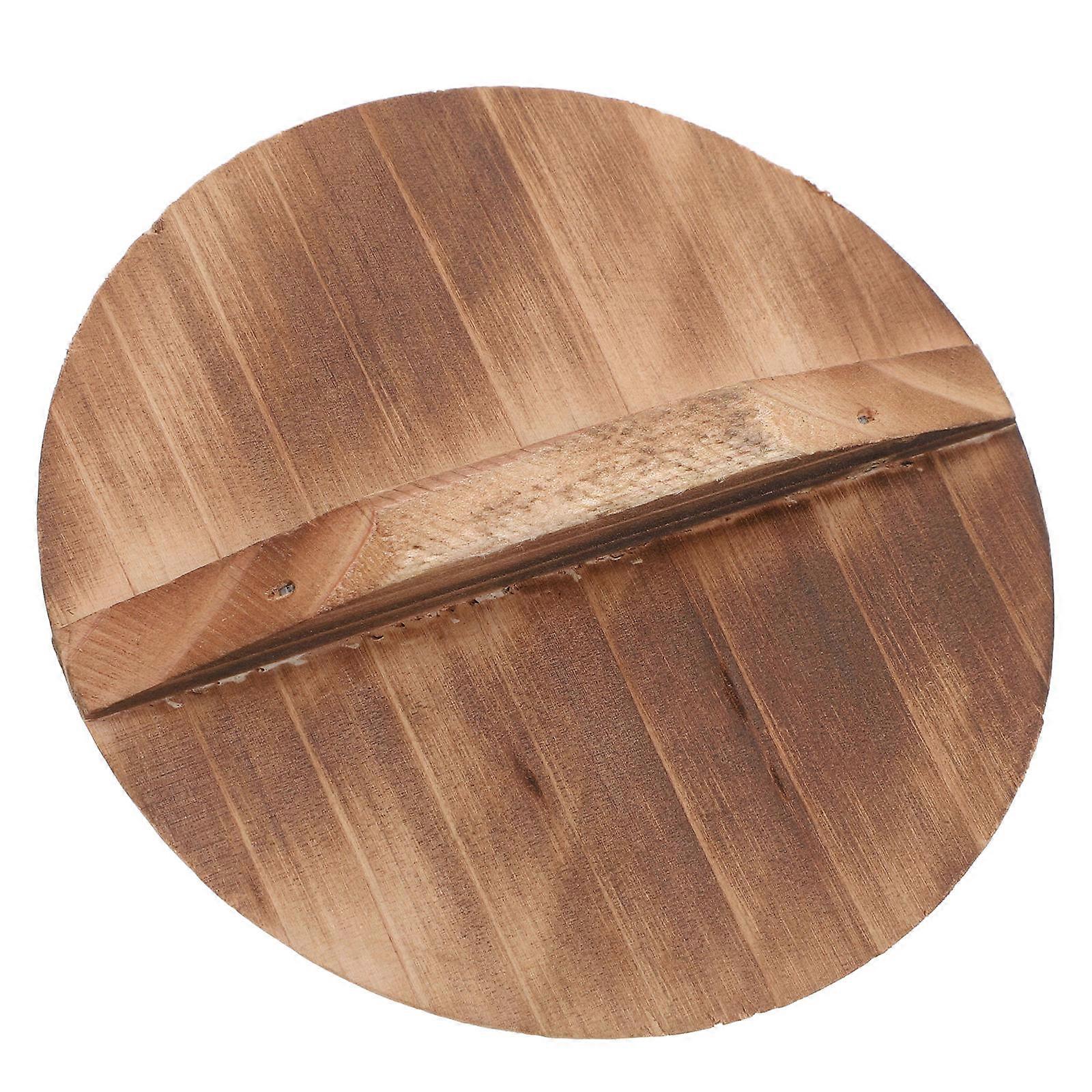 Khaki Miniature Wooden Pot Lid for Dollhouse Kitchen Accessories Realistic Design Versatile Use 4.5 inch