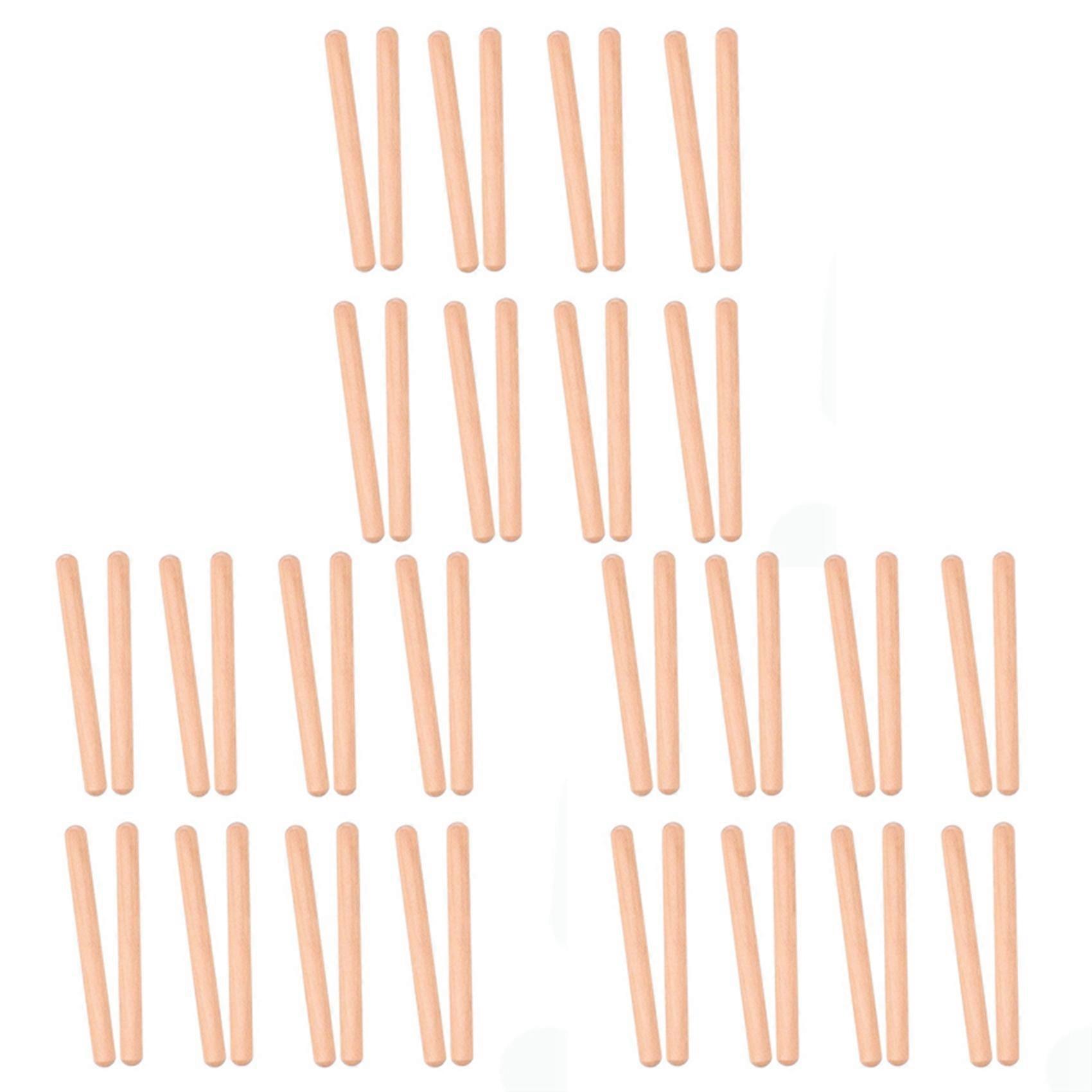 24 Pairs Classical Wood Claves Musical Percussion Instrument Natural Hardwood Rhythm Sticks Rhythm S
