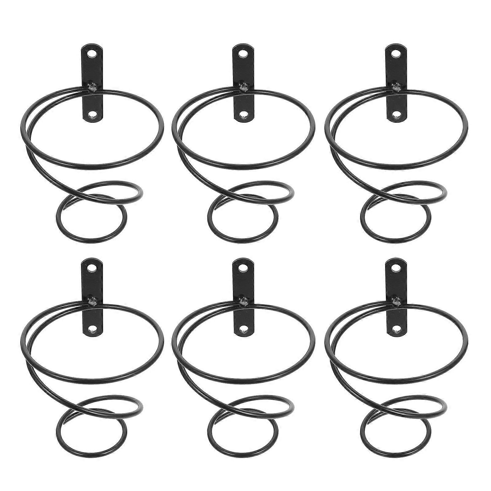 Wall Mounted Holder Made of Iron Black Color for Home Storage Use 6 Pieces