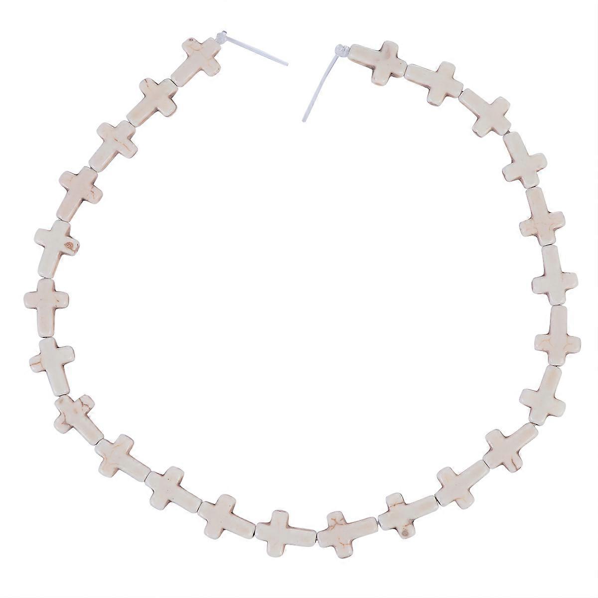 White Turquoise Stone Beads for DIY Jewelry Stylish Design with Smooth Hole 2Pcs