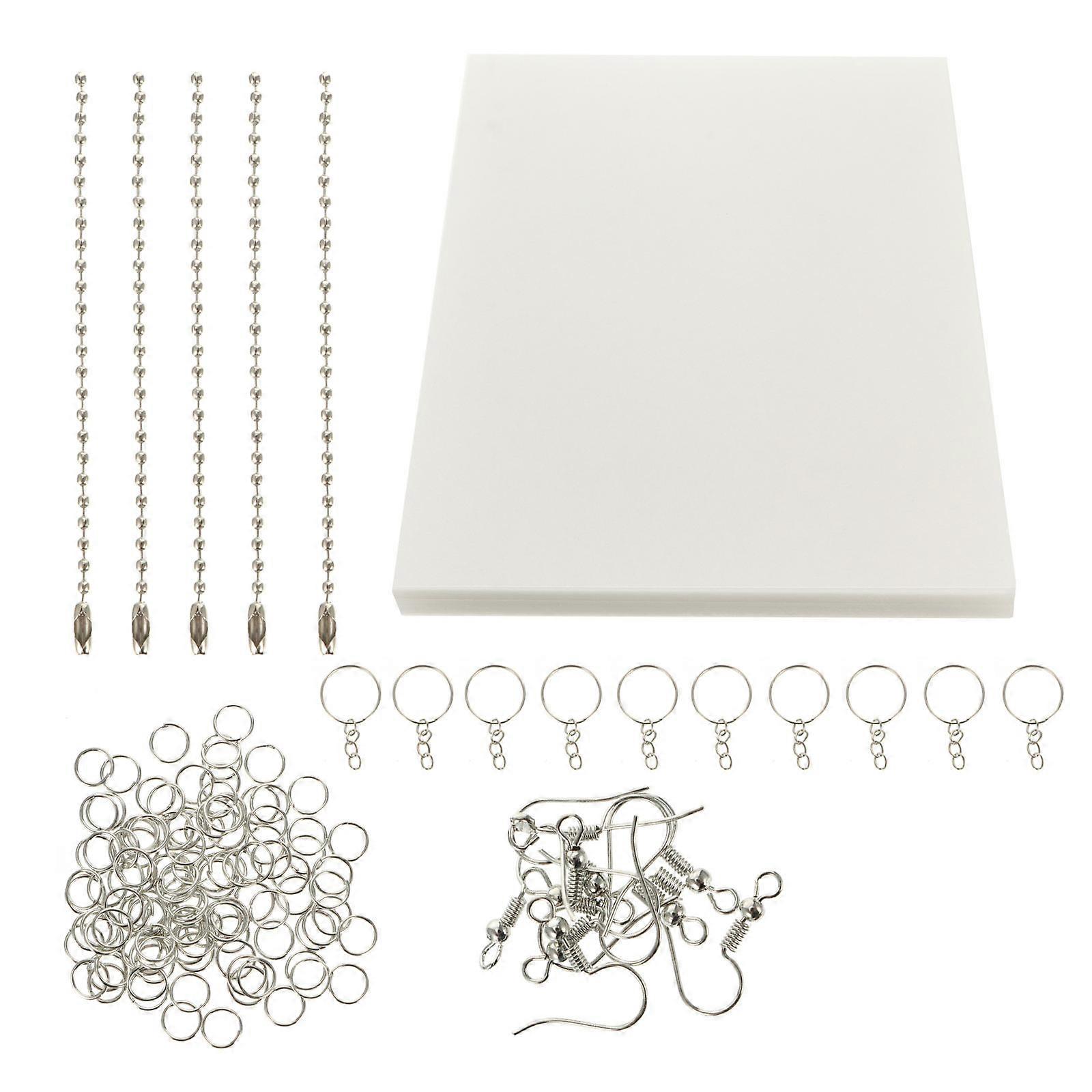 1 Set DIY Jewelry Making Kit with Heat Shrink Sheets for Creative Crafting – Safe, Fun, and Skill Developing Plastic Sheets for Jewelry Design and