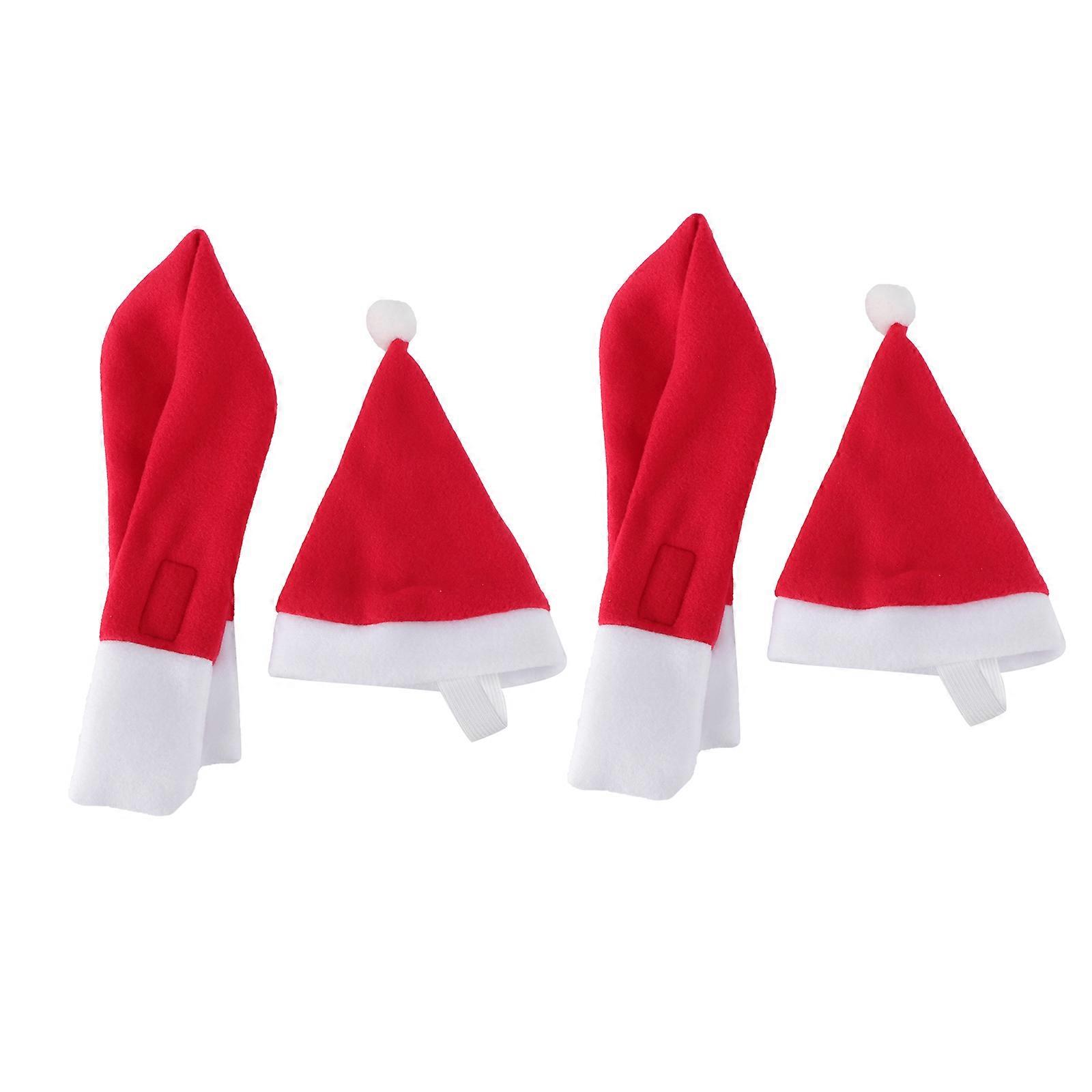 Pet Cape Hat Set In Red Designed For Cats And Dogs For Christmas Parties Enhancing Festive Atmosphere 2 Sets