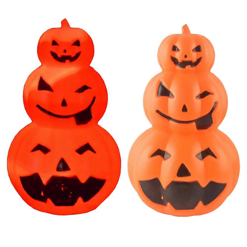 Pumpkin Decoration Lamp 2 Pcs Set Halloween Decorative Objects Orange Color Lighting 23x12x12cm