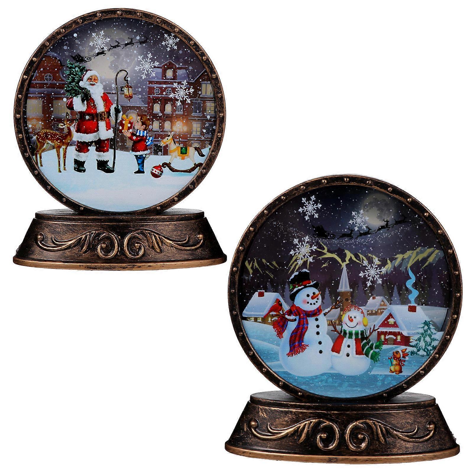 Plastic Lamp Ornament 2Pcs Assorted Color Desktop Lamp with Material