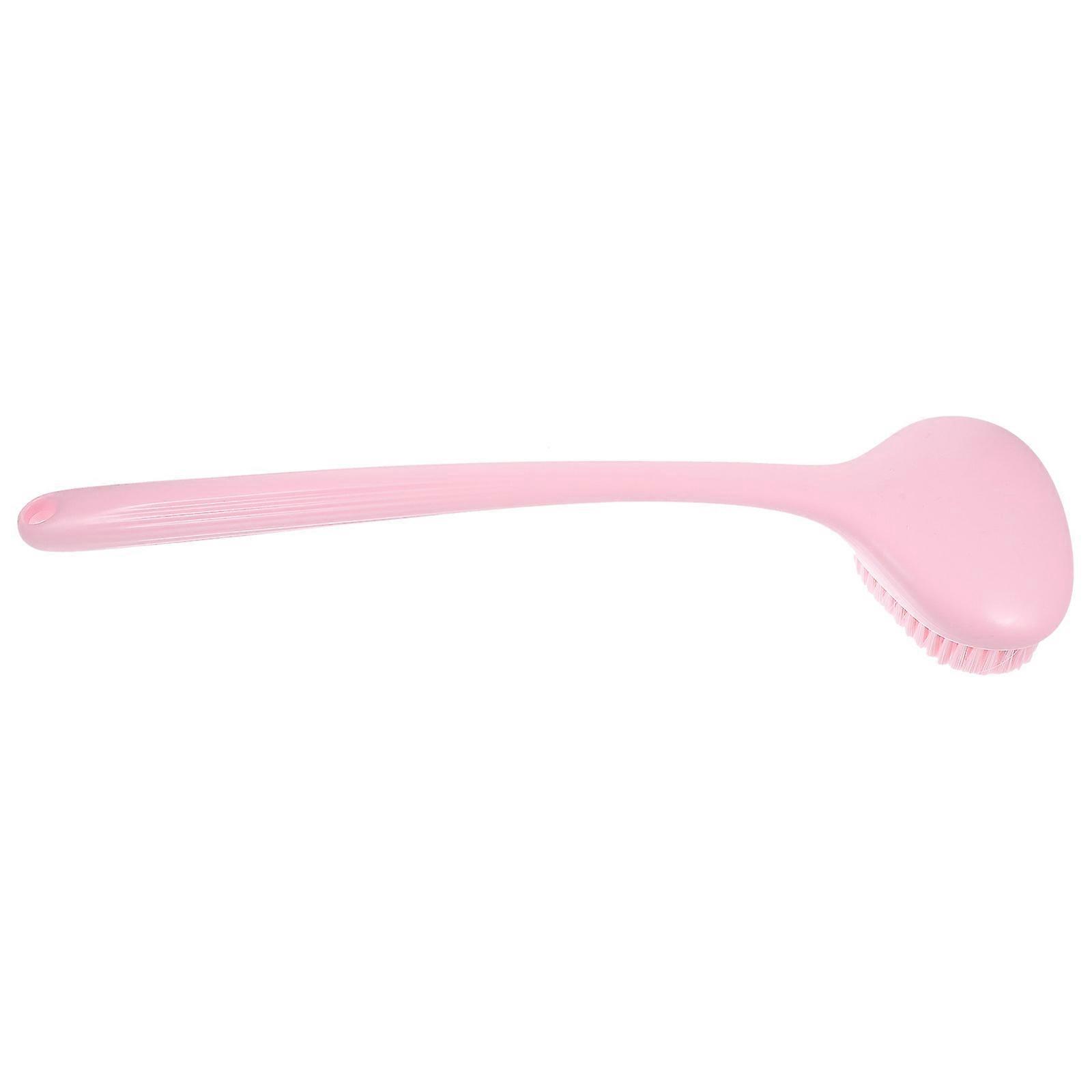 Durable PP Back Brush for Shower with Handle Pink Provides Comfortable Touch and Deep Cleaning 7.5 Inches