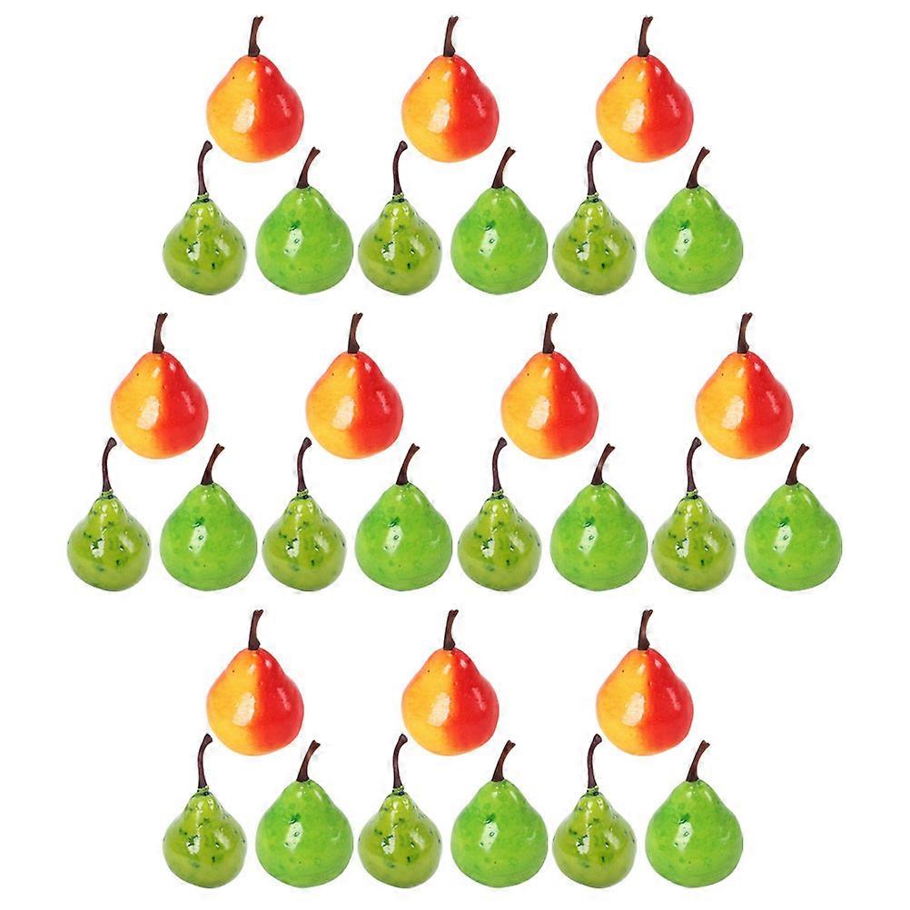 Foam Artificial Pear Models for Decor Assorted Color 30 Pcs Lifelike Fruit Display