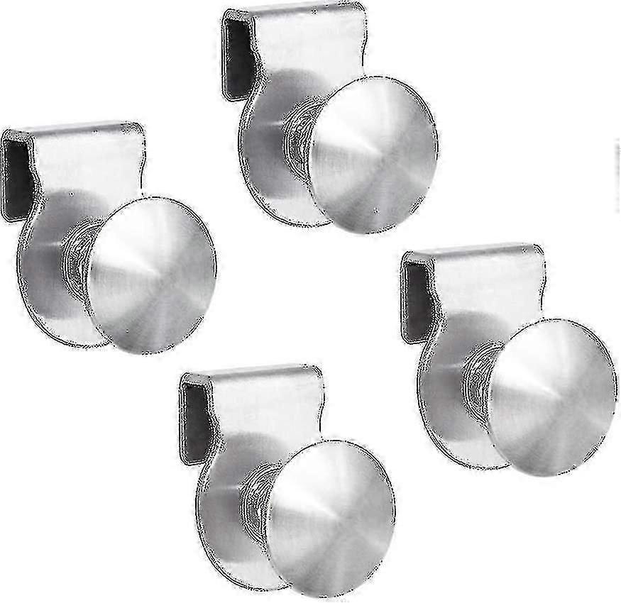 مجموعة من 4 مقابض أبواب زجاجية ، ستانلس ستيل ، بدون حفر ، تناسب أبواب 5-8 مم - Pjun