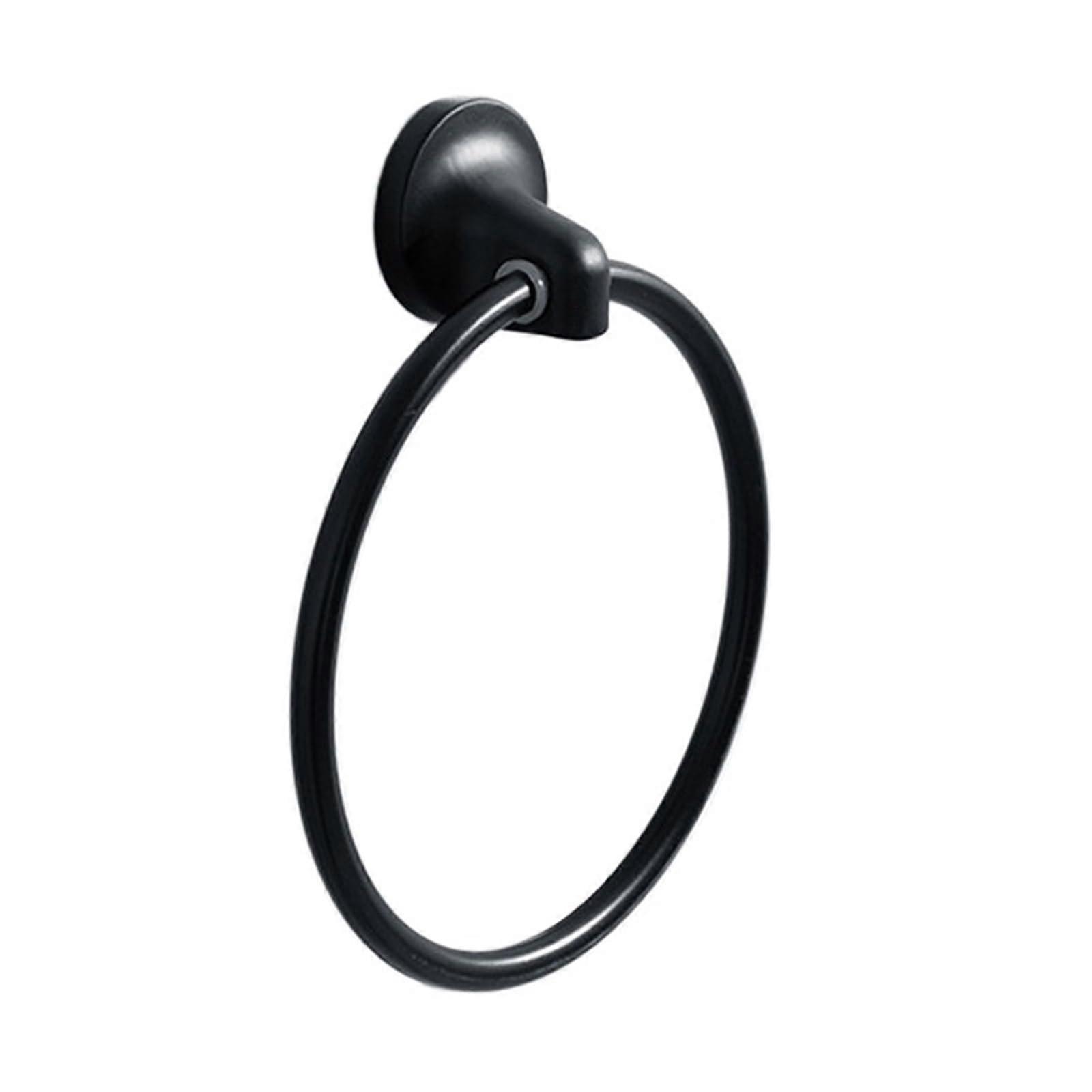 Modern Matt Black WallMounted Towel Rings with Round Handle for Bathroom Designer Towel Holder (ChromePlated Finish) Chrome