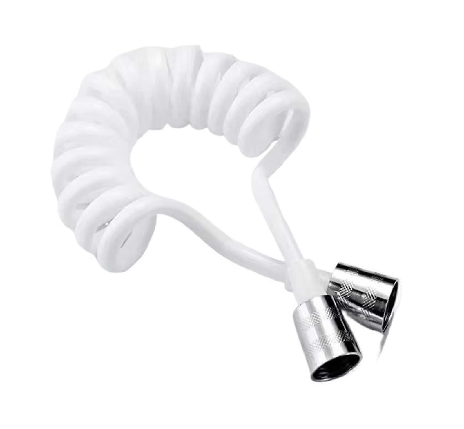 Flexible Shower Hose with Spring Extension, 1.5m White Handheld Sprayer Connector for Bathroom WC Bidet, Durable Design