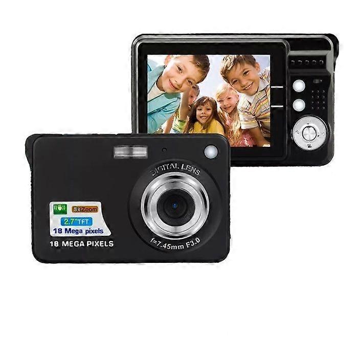Portable Digital Camera 18MP 8x Zoom + 4GB SD Black YONIS