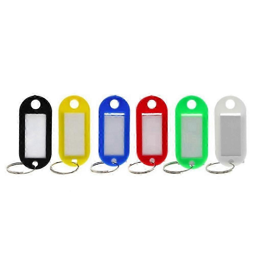 Rectangle Plastic Keychain Name Tag Keyring Pets Office Management 50Set