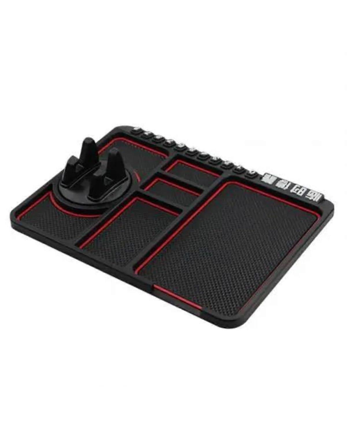Car Non-Slip Mats Red 1 Piece Multifunctional Car Phone Holder GPS Navigation Storage Cushion Dashboard Accessory
