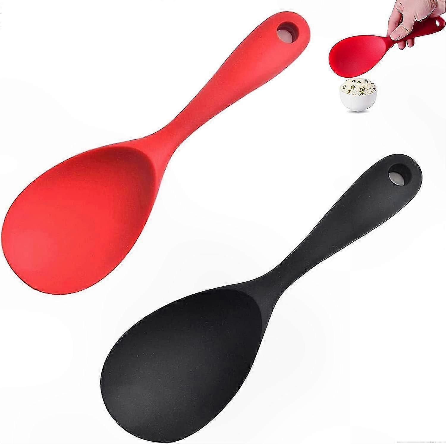 Nonstick Silicone Cooking Spoons Set of 2 for Stirring Mixing Serving