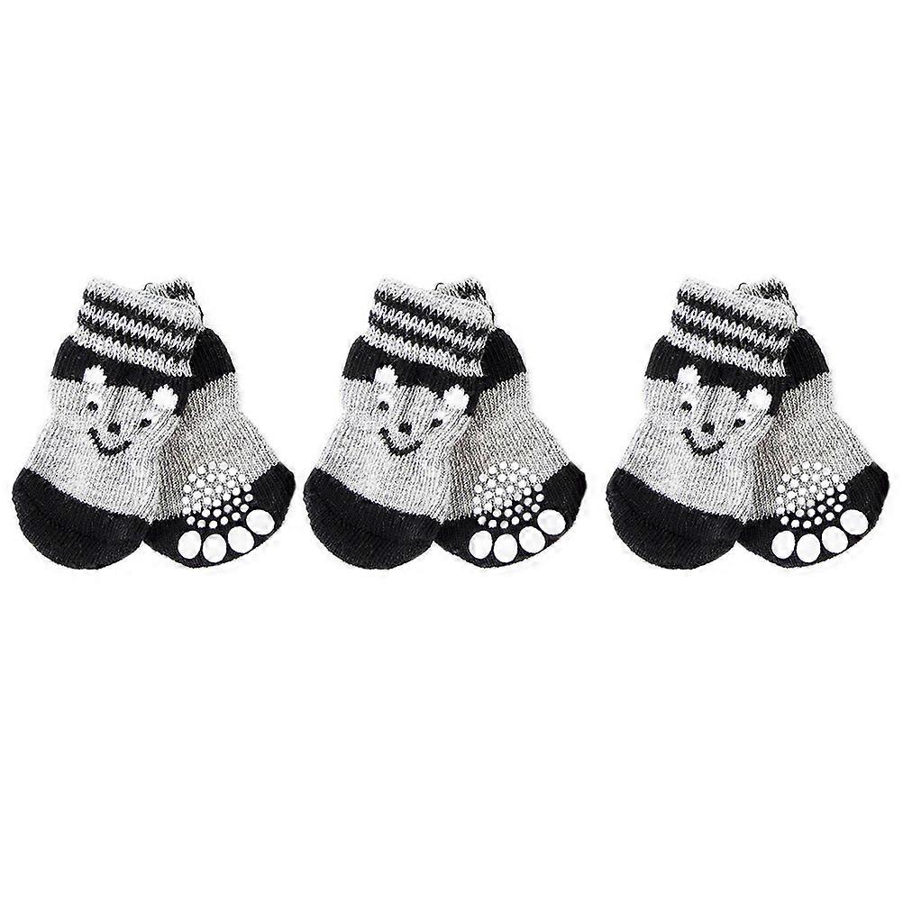 Dog Socks For Small Dogs 3 Pairs Indoor Use Anti-Slip Floor Protection Assorted Color Creative Design