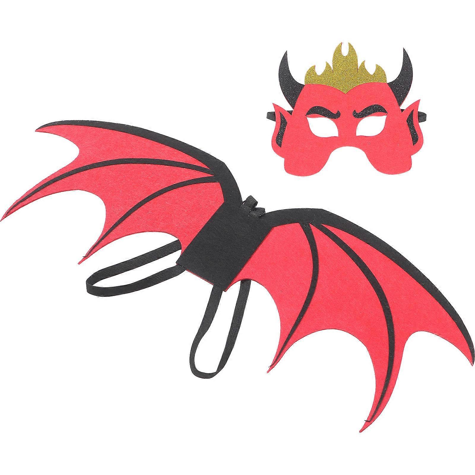 Cosplay Accessories Scary Demon Mask 1 Set Designed For Halloween Parties With Wings Shape And Non-Woven Fabric Material Offering Fun Experience