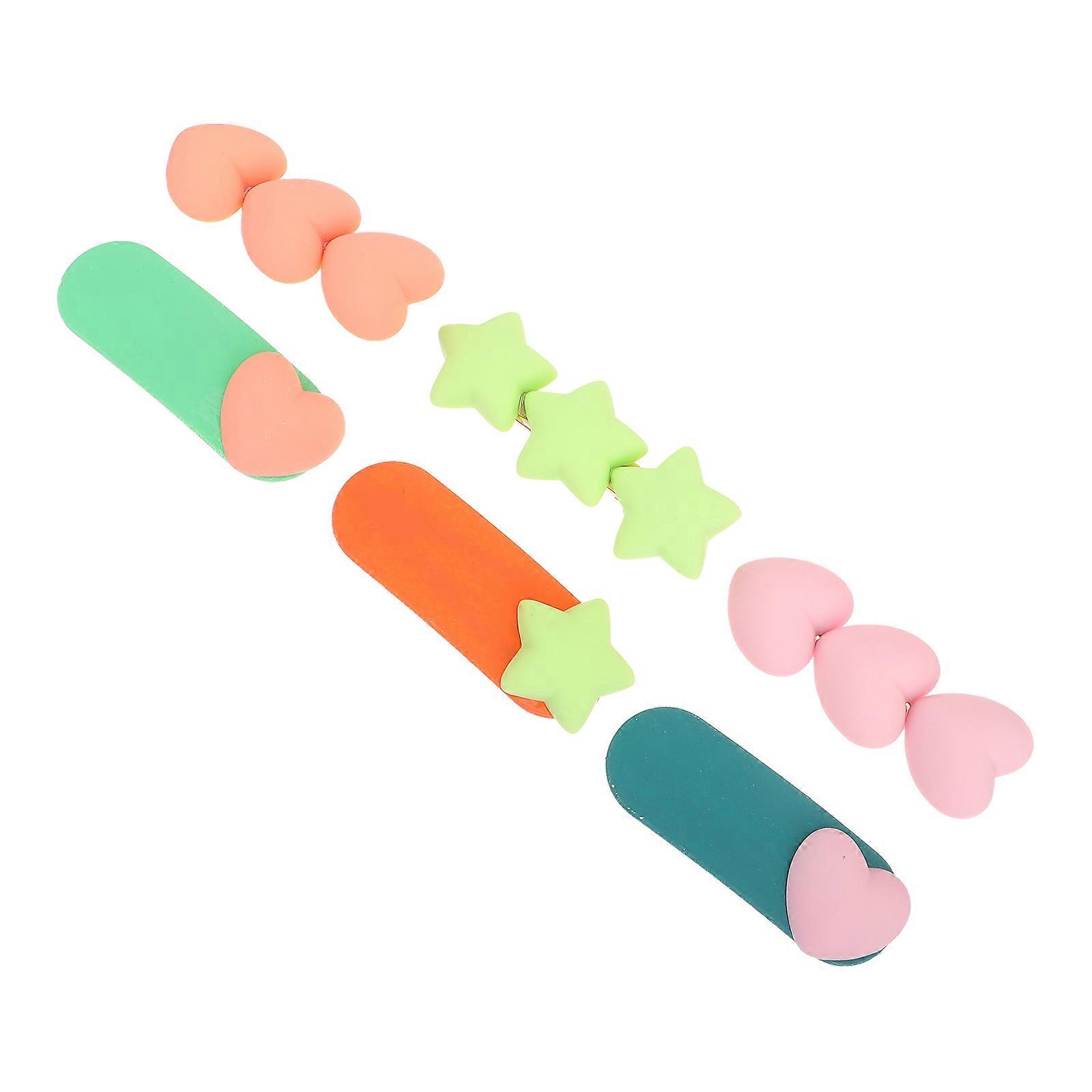 Charming Heart Design Hairpins For Brides Assorted Color 6Pcs With Good Grip For Meeting Occasions