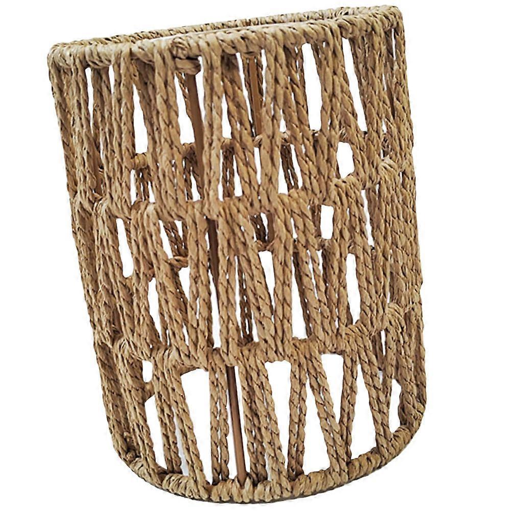 Light Brown Woven Lamp Shade For Hotels And Homestays 12X15CM Decorative Indoor Lighting 1Set