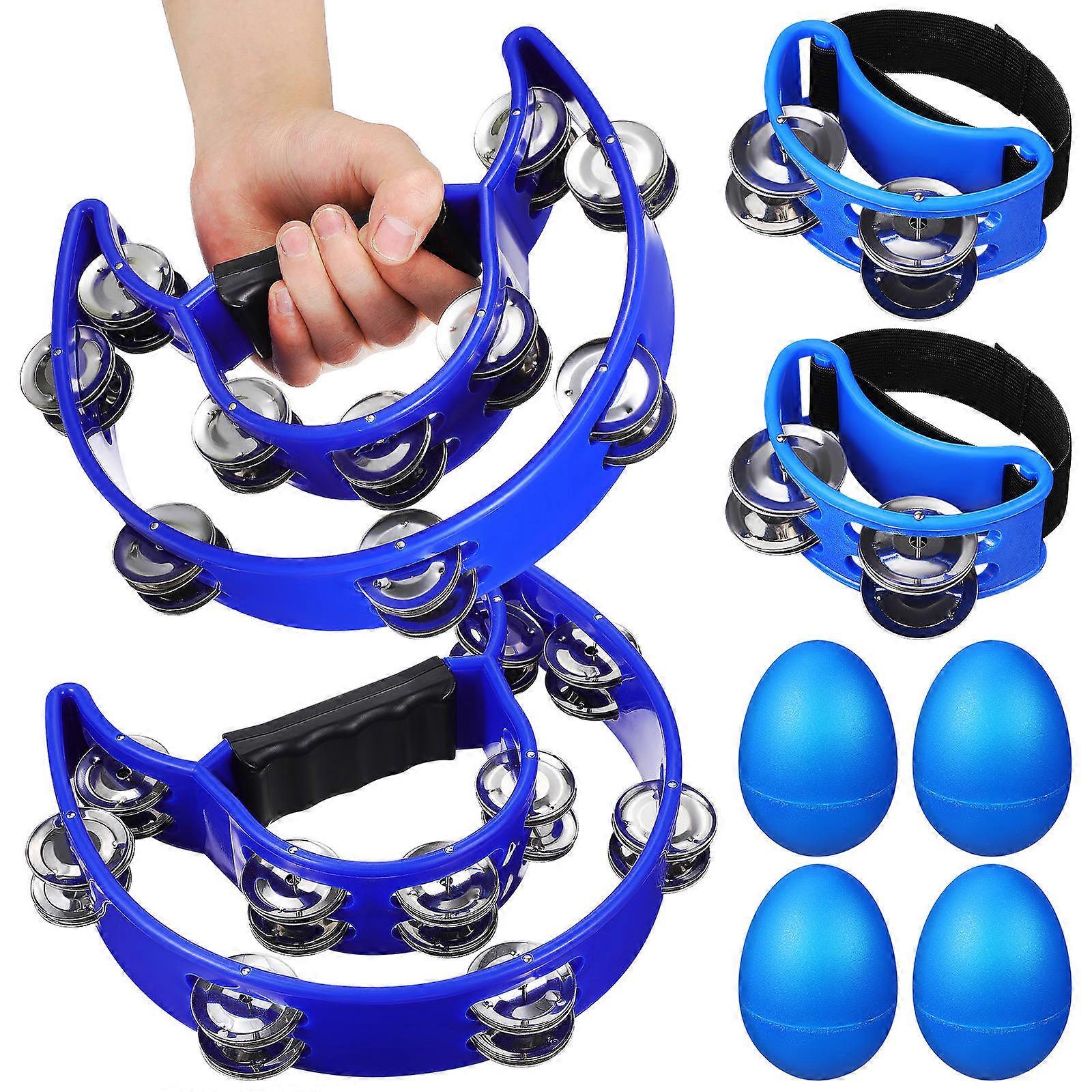 8 Pcs Foot Tambourines Musical Instruments For Kids Adults Assorted Color Rhythm Instrument Sets