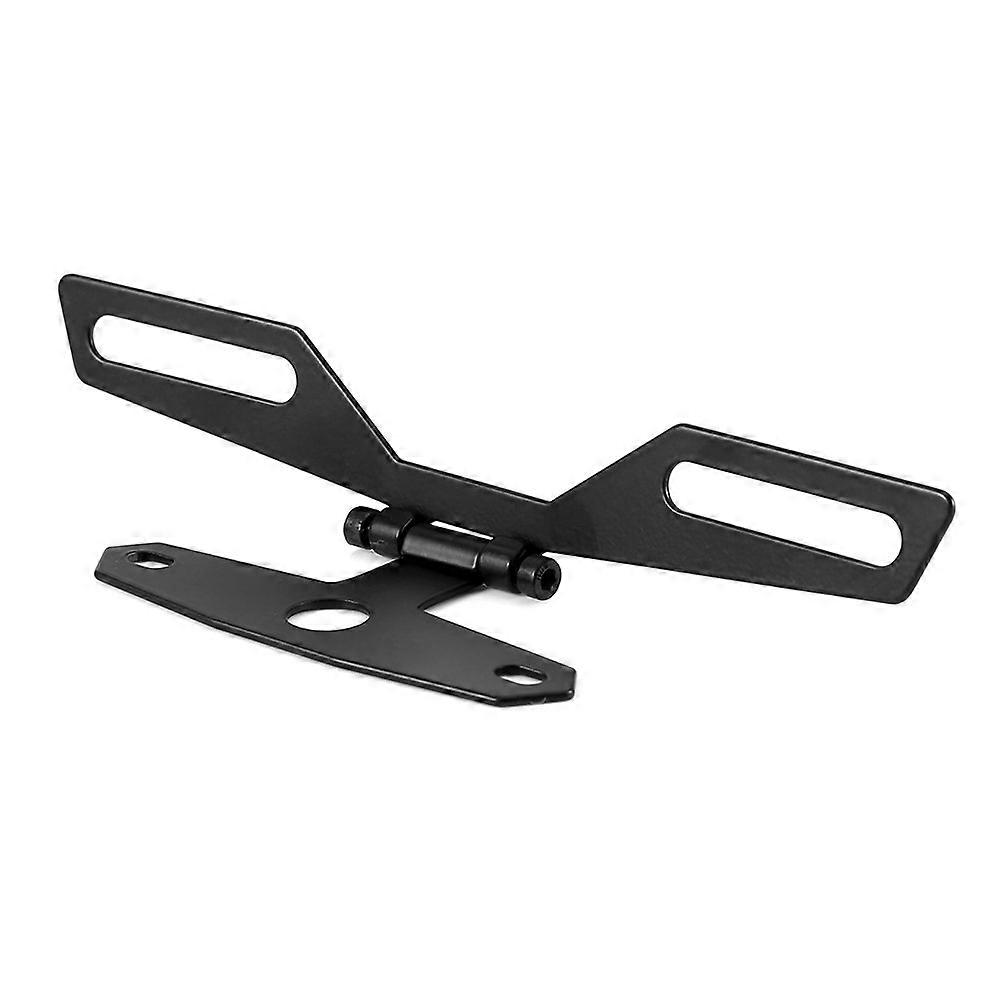 Motorcycle Folding Number Plate Holder - Adjustable Black Rear Light and License Plate Holder for ATV Dirt Bikes