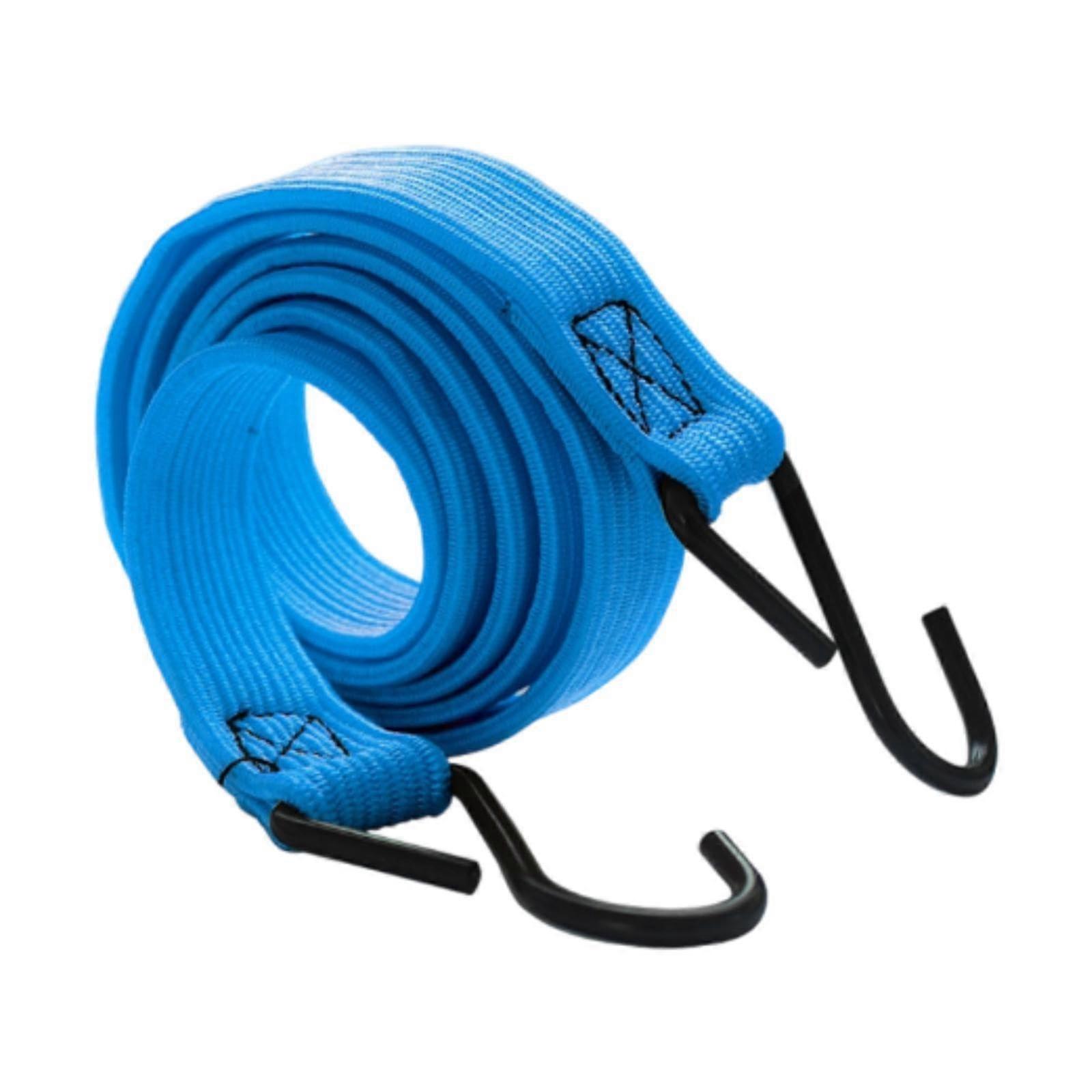 Bicycle Bungee Rope with S-Hook, Elastic Luggage Strap for Motorcycle and Cycling, Durable Blue Tie Rope for Secure Transport