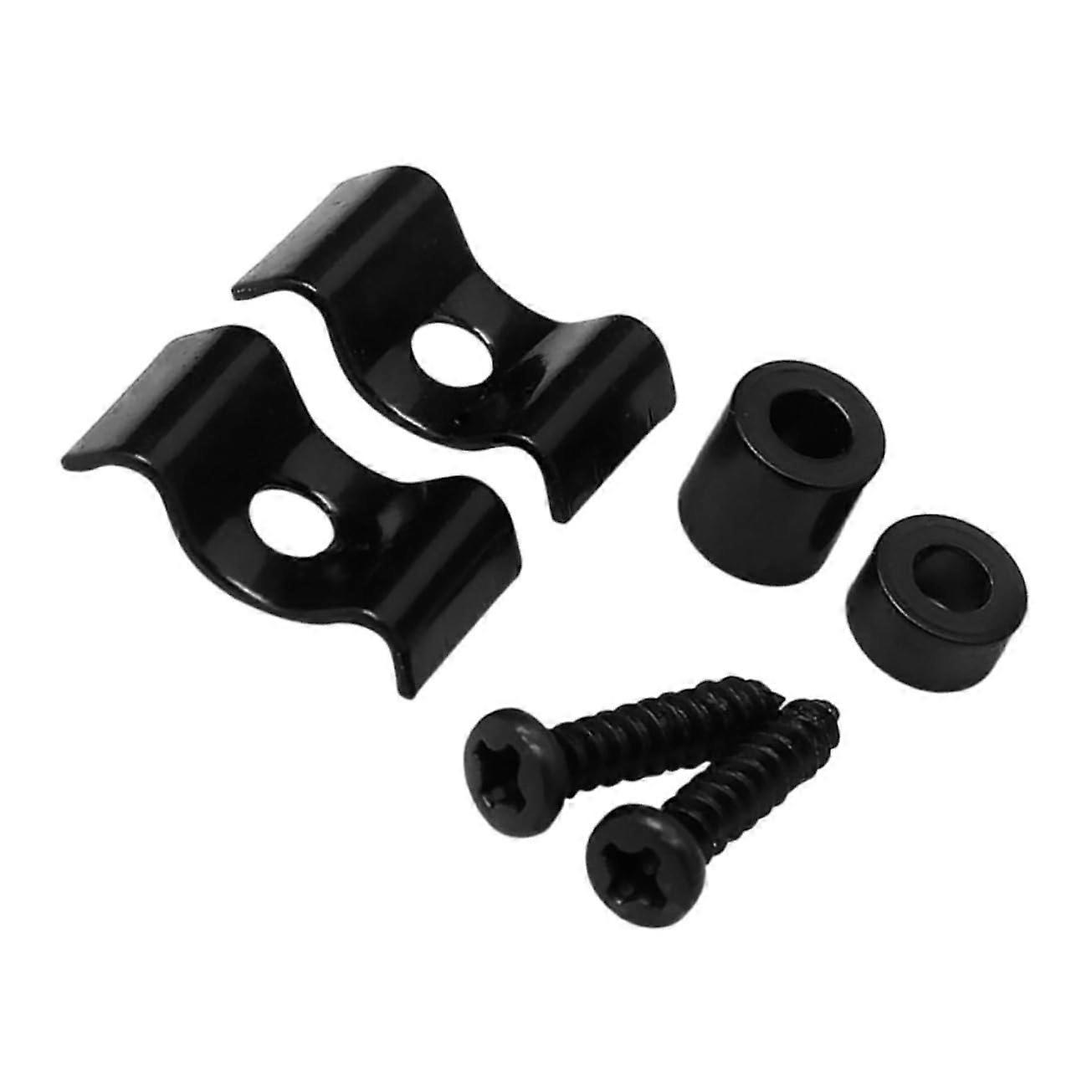 String E Guitar String Buckle Bass Thumb Rest Stainless Steel Black, Electric Acoustic Guitar Bridge Rest Parts with Mounting Screws