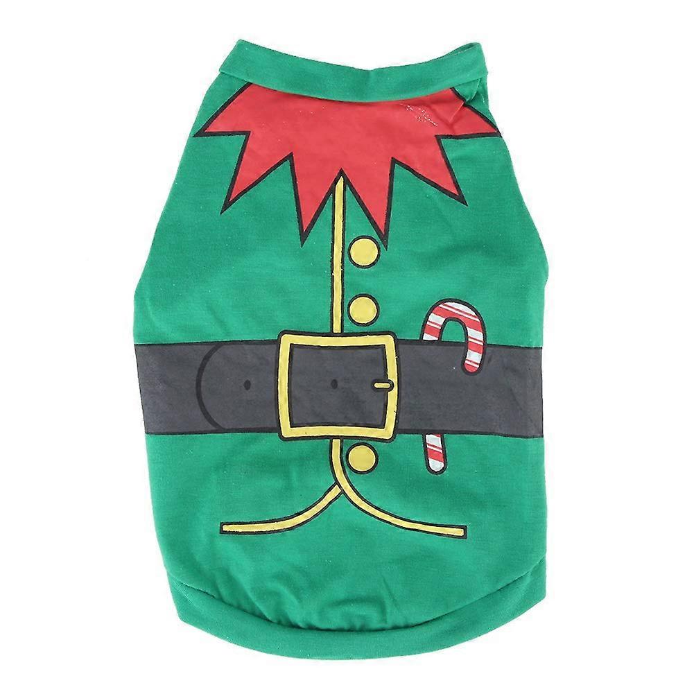 Christmas Pet Dress, Christmas Tree Pattern, Soft Polyester, Lightweight and Breathable, for Small Dogs and Cats (S)
