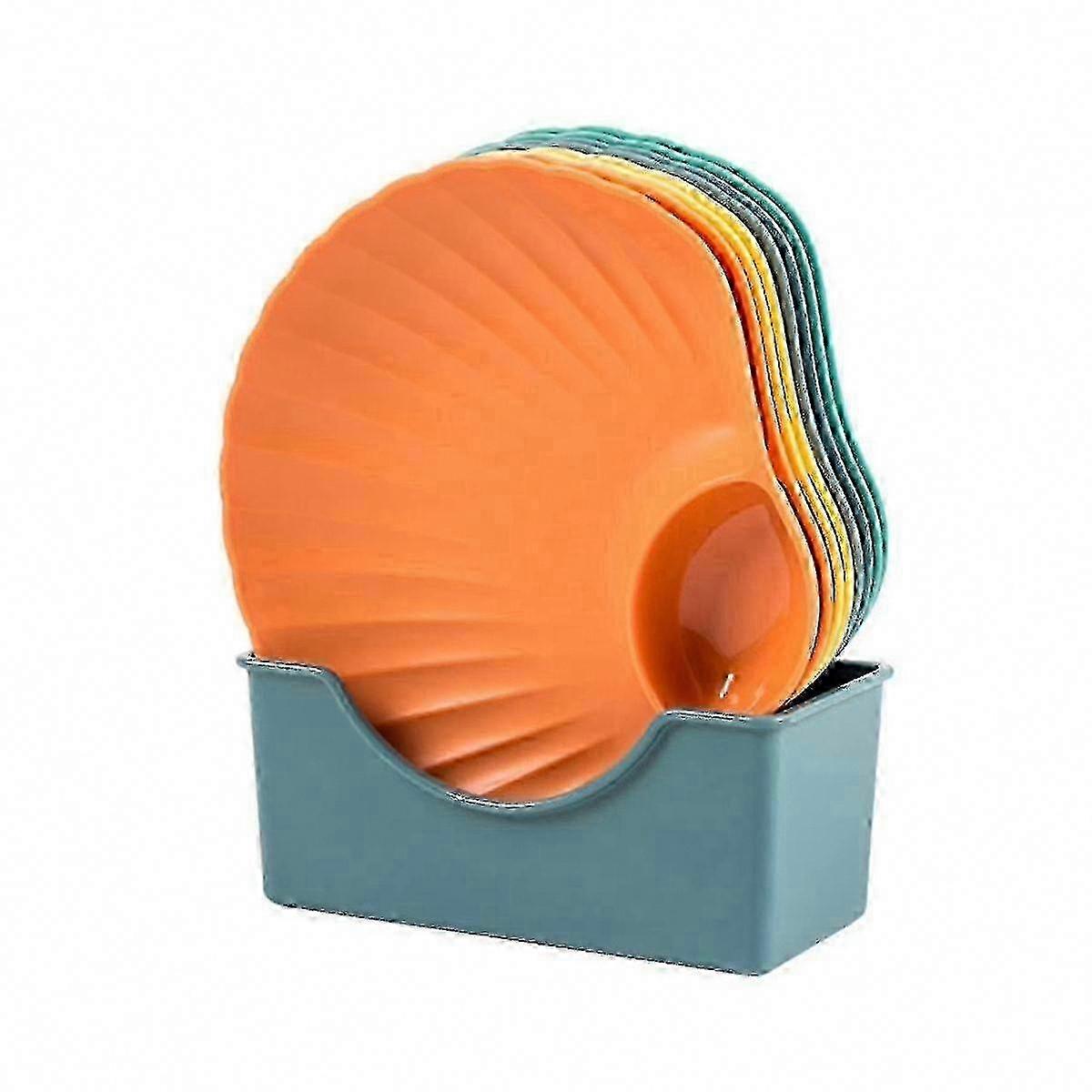 Colorful Shell Bone Spitting Dish Dessert Fruit Plate with Base for Dining Table