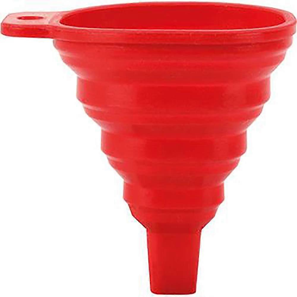 Silicone Funnel 31364 Foldable Car Accessory Red 5-Inch Portable Kitchen Tool for Easy Pouring