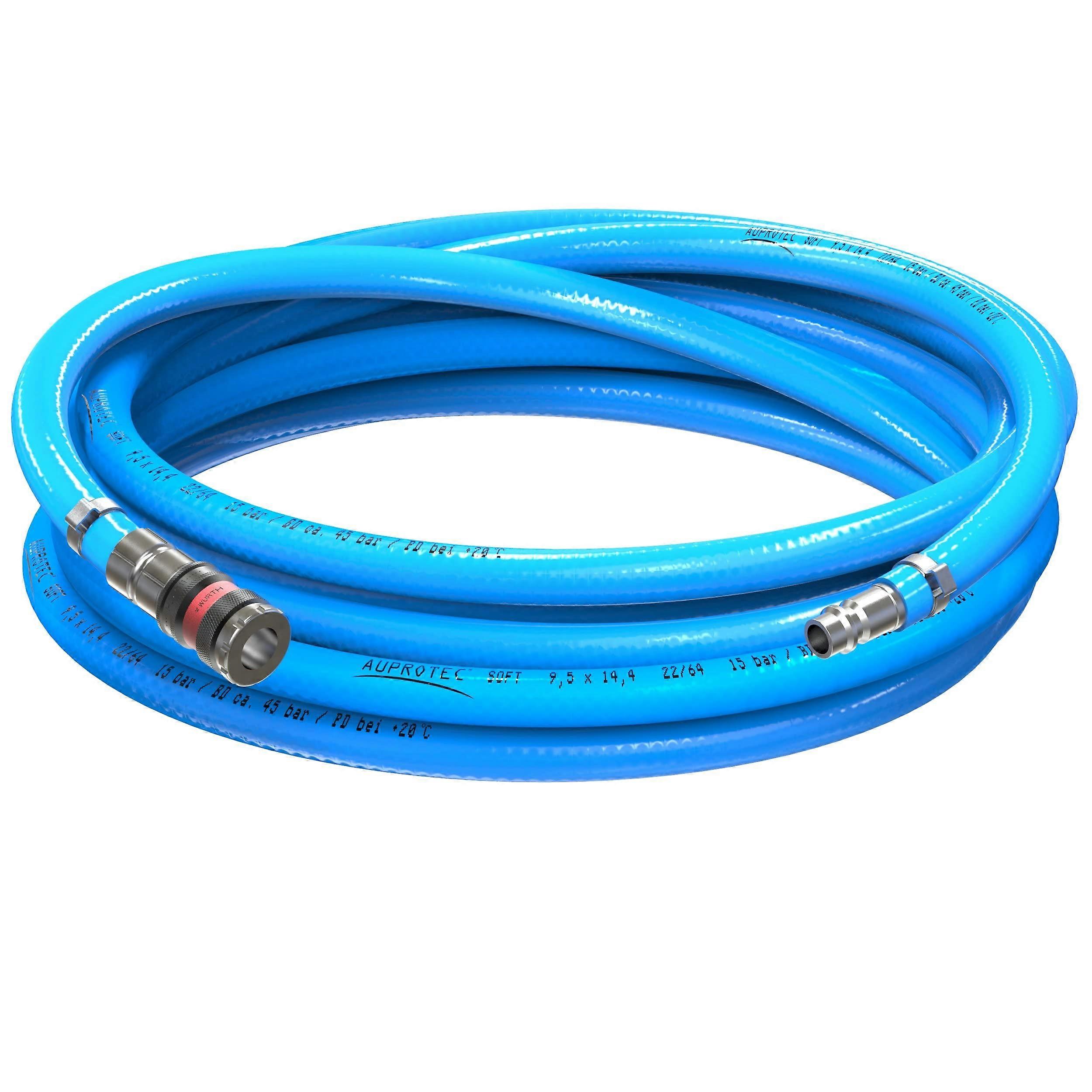 Compressed Air Hose Set 9mm Inner Diameter 5m PVC with S2000 Safety Coupling Flexible Compressor Hose