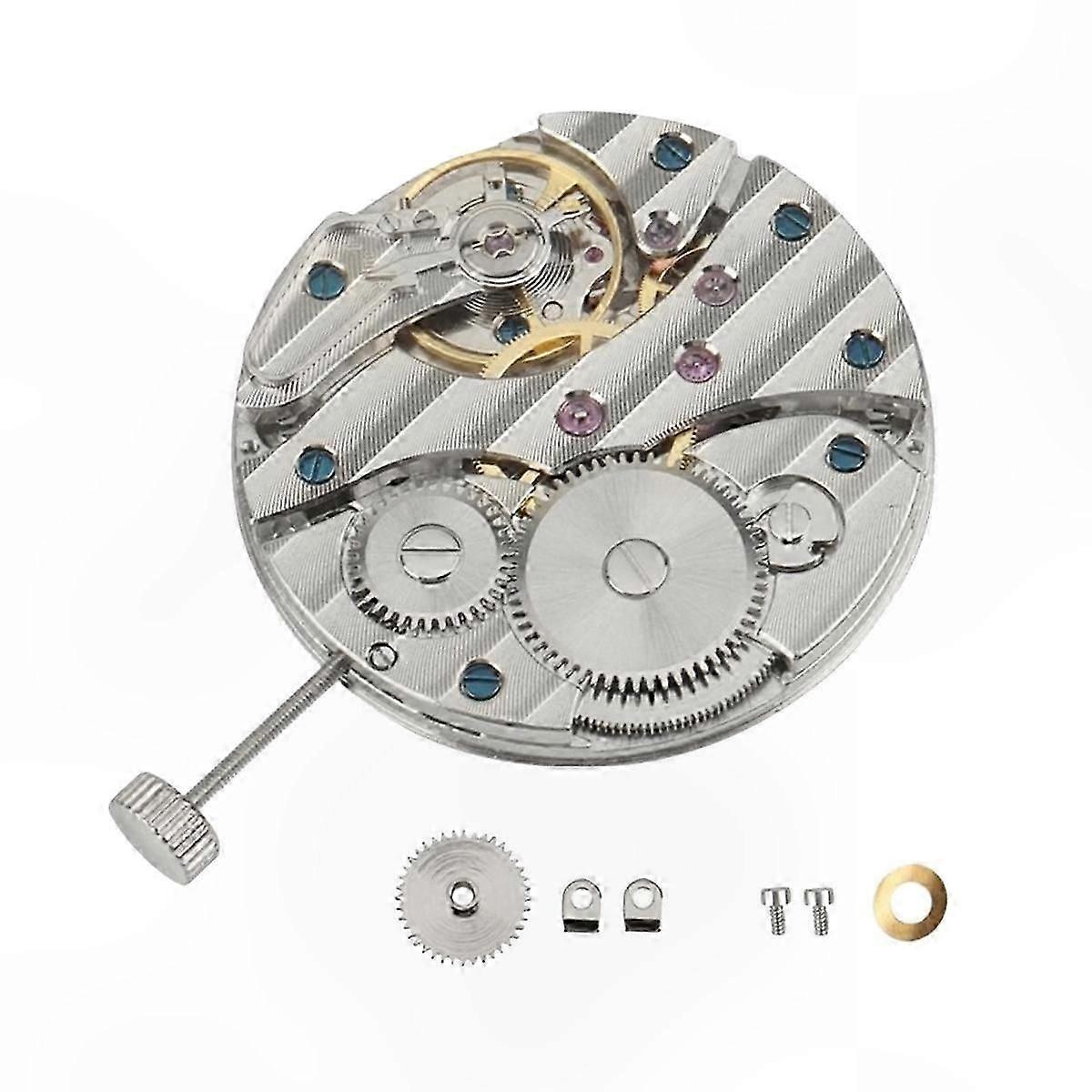 Mechanical Hand Winding Watch Movement with 44mm Steel Case for DIY Watch Projects