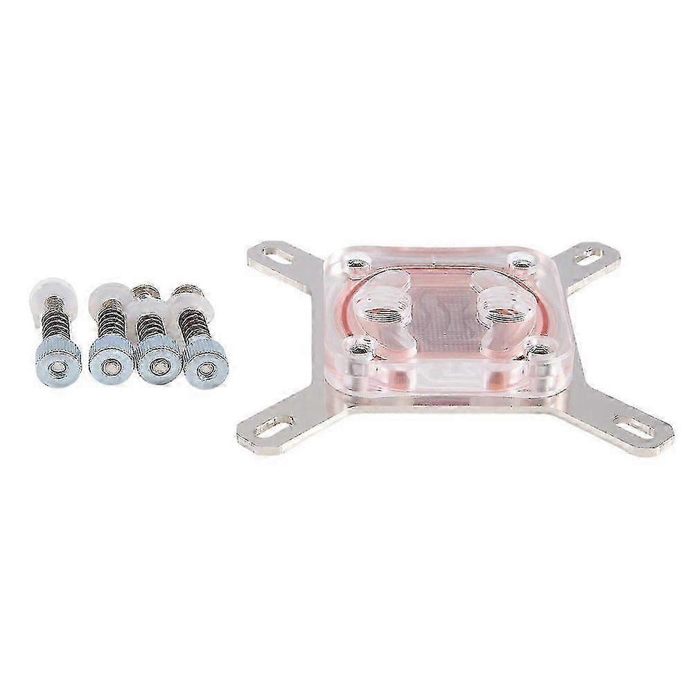 For Computer CPU Water Cooling Head Computer Water Cold Head,Silver Bracket Transparent Cover jn
