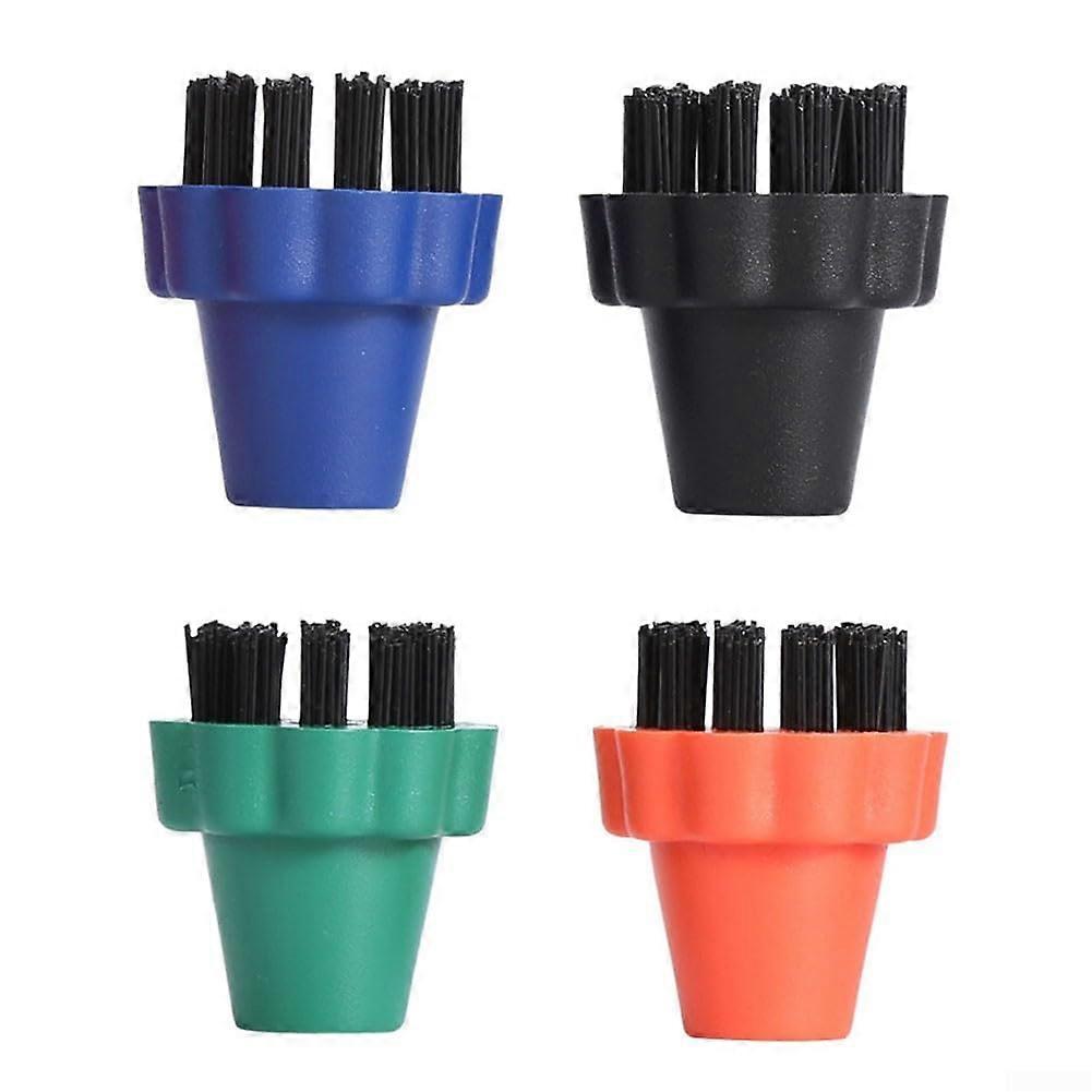 Nylon Bristle Brush Set Compatible With Steam Cleaners Color Coded For Surfaces Easy Dirt Removal 4 Colors 4 Pieces