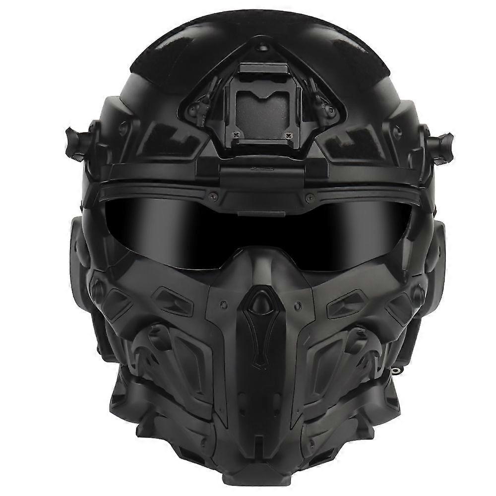 W-Ronin Assault Helmet Protective Mask Integrated Modular Tactical Helmet Built-in Headset Anti-fog Fan Airsoft Hunting Gear