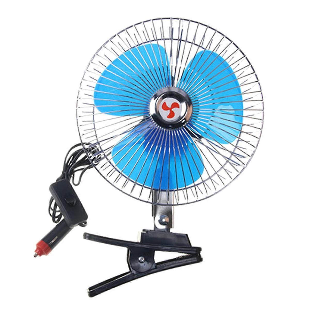 12V Car Fan Shaking Head Large Fan Portable Auto Cooling Fan Cooling Big Wind Electric Fan Car Clip Fan for 12V Car