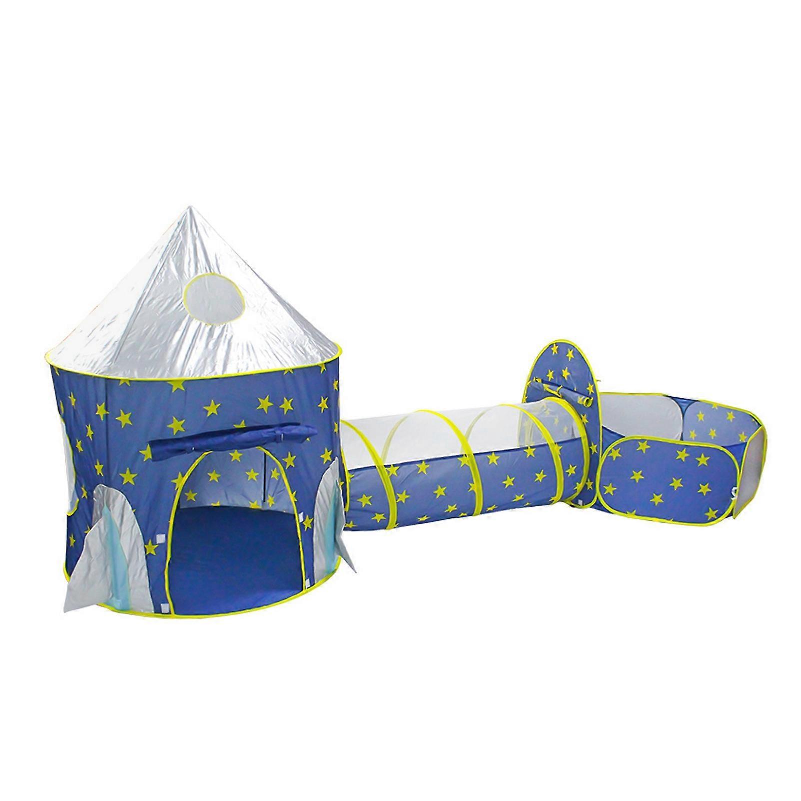 3 in 1 Kids Play Tent Crawl Tunnel ans with Basketball Hoop Rocket Space Tent for Kids with Zippered Storage Bag for Boys Girls Toddlers Kids