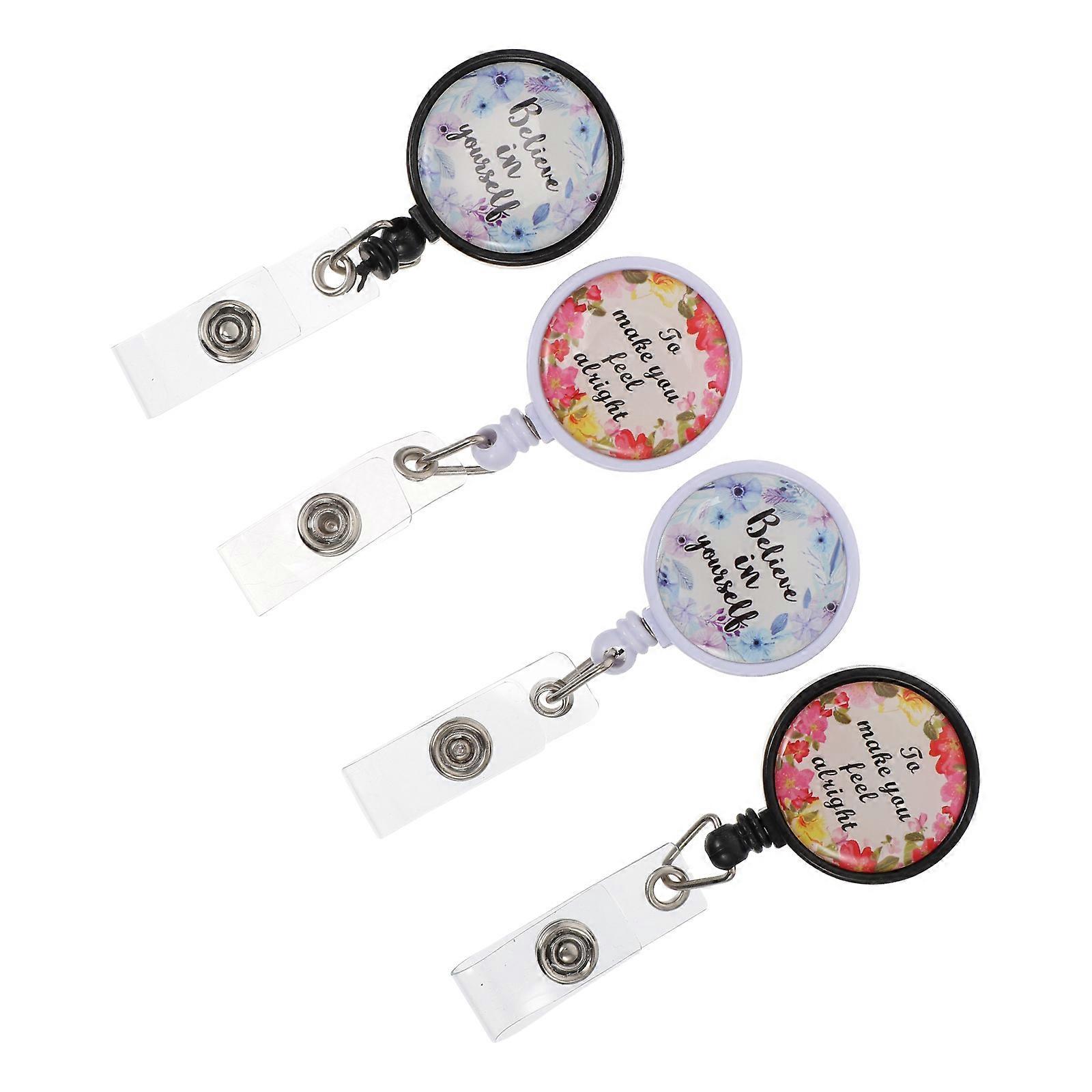 Nurse Badge Holder Badge Clips for Nurses School Use Assorted Color Abs Organize Badges 4Pcs
