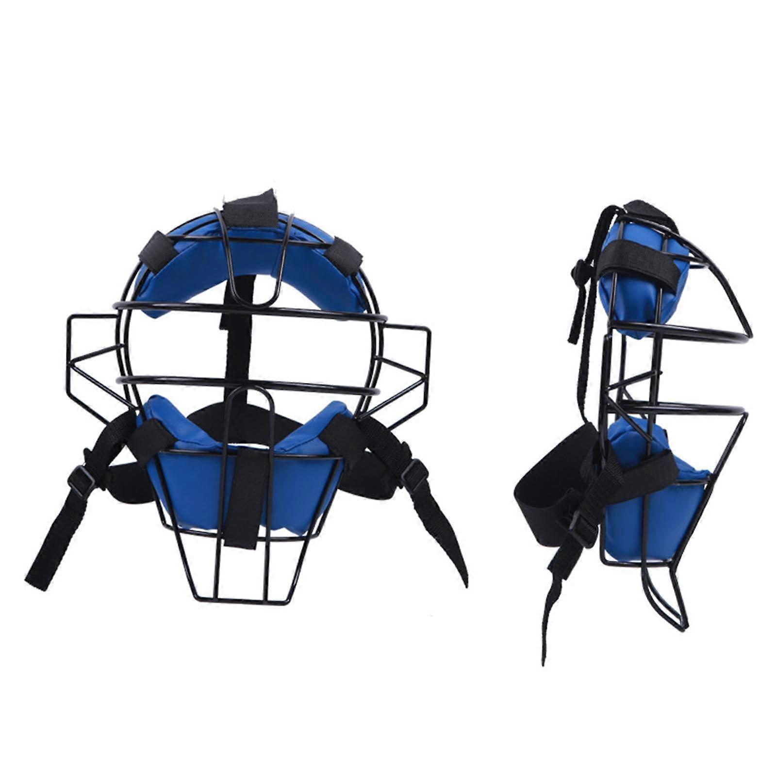 Lightweight Umpire Masque Protective Adjustable Harness Softball Fielder's Masque Blue