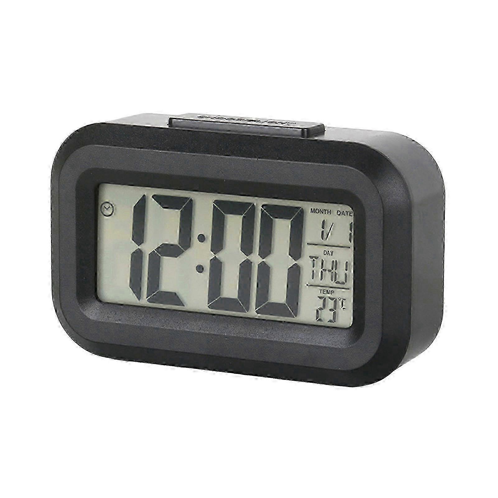 Digital Travel Alarm Clock with Snooze Function, 12/24 Hour Display, Battery Powered - Compact Black Design for Home & Trips