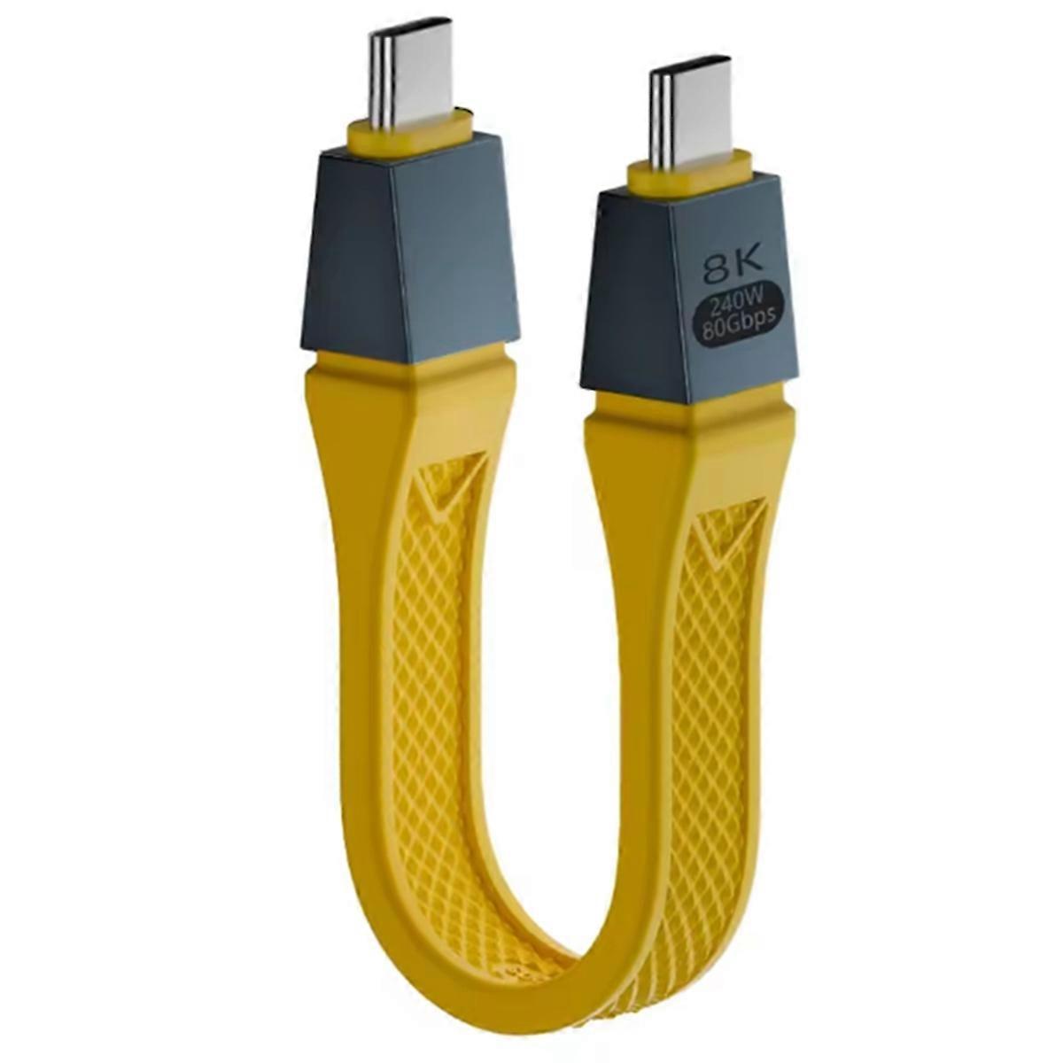 New Usb4 2.0 Cable 80Gbps Gen4 Usb C to Egpu 16K Pd 240W One-Way 120Gbps Short Cable Yellow