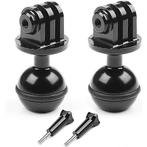 2 pcs 1'' Diameter Ball Joint CNC Aluminum Alloy Tripod Adapter Compatible for Gopro13 and Other Action Cameras