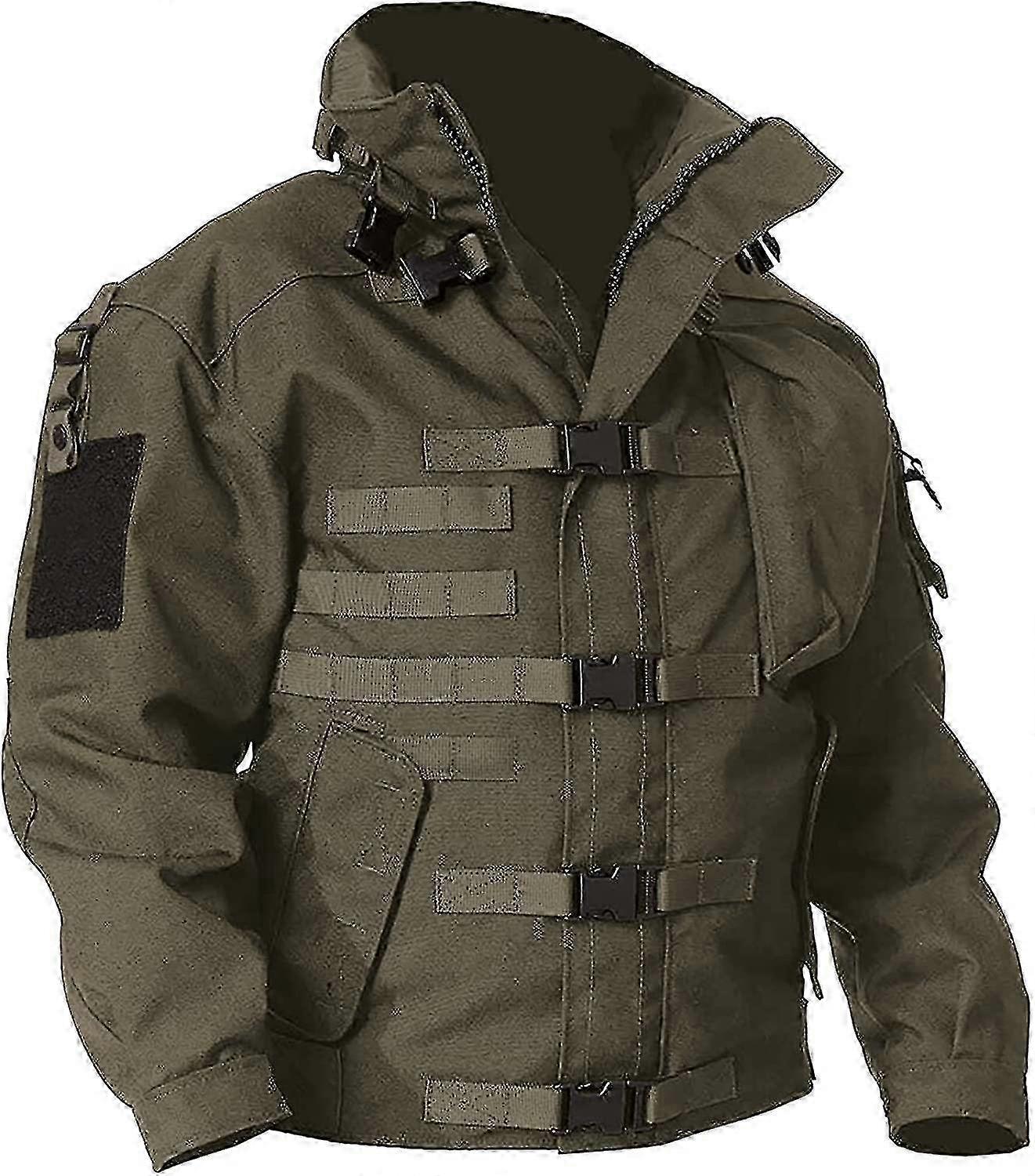 Men's Military Jacket Outdoor Tactical Waterproof Jacket Army Jackets For Men With 9 Multi-pockets Outwear Coat