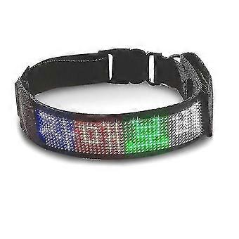 2025 Led Display Pet Collar Anti-loss Message Able Collar Lead Rope Dog Light Emitting Led Collar Hk