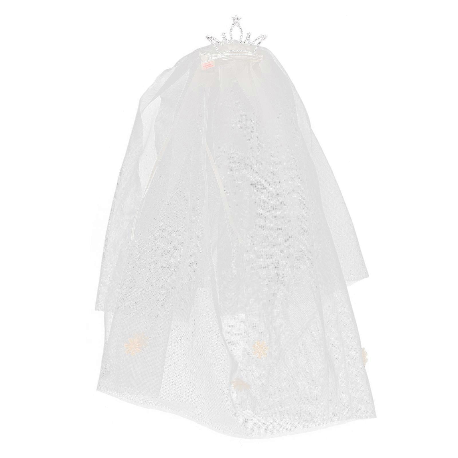 Pet Headdress Dog Crown Shape Wedding Ornament Party Accessory Soft Gauze For 1 Pcs
