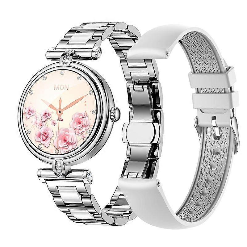 Smartwatch AK62 1,09 pouce IPS Bluetooth appel à la mode pour les femmes (argent)