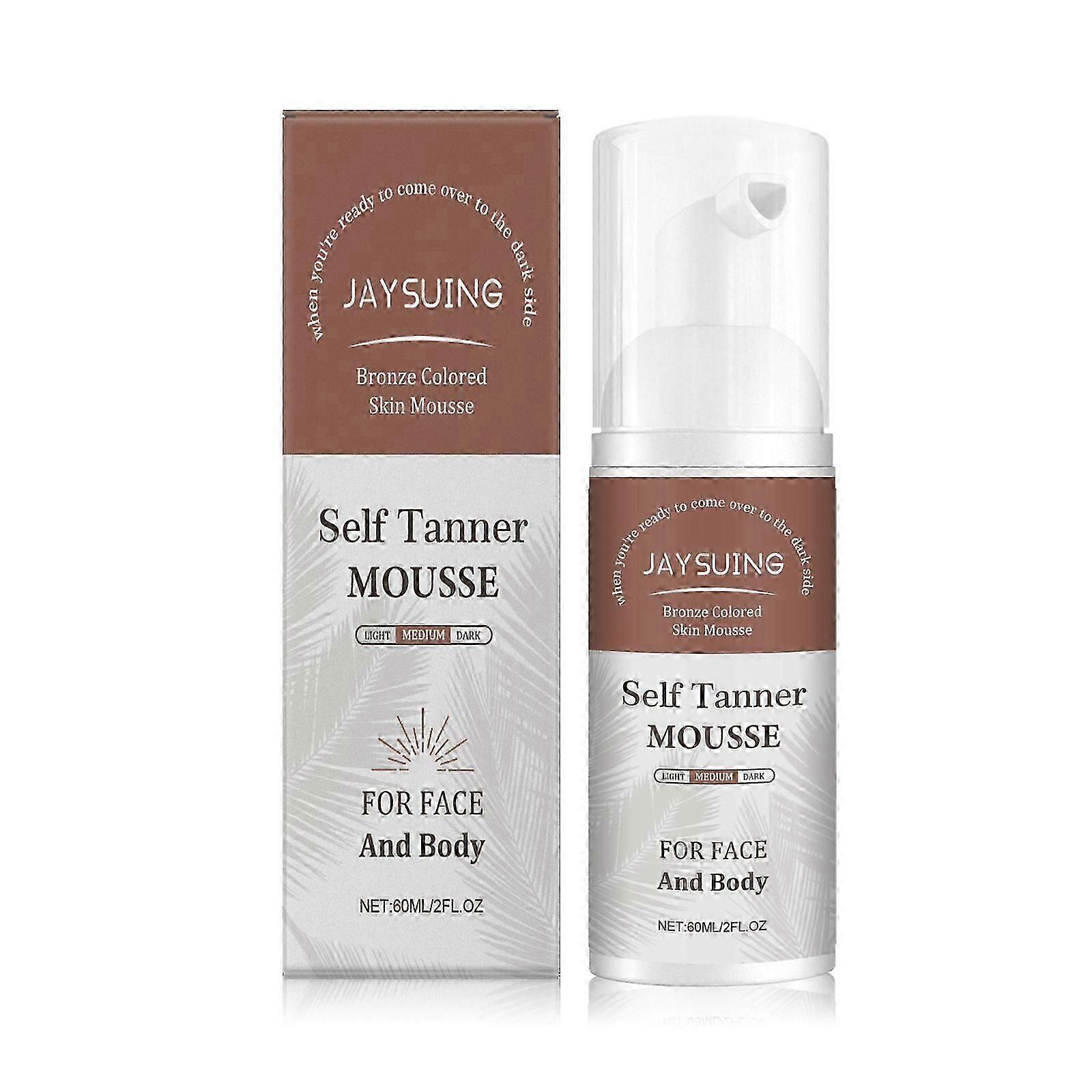 Self Tanner Mousse, Natural & Organic, Self Tanning Mousse for Dark Fake Tan, Sunless Tanner, Clear & Non Toxic Tanning Foam for Streak Free, No Smell