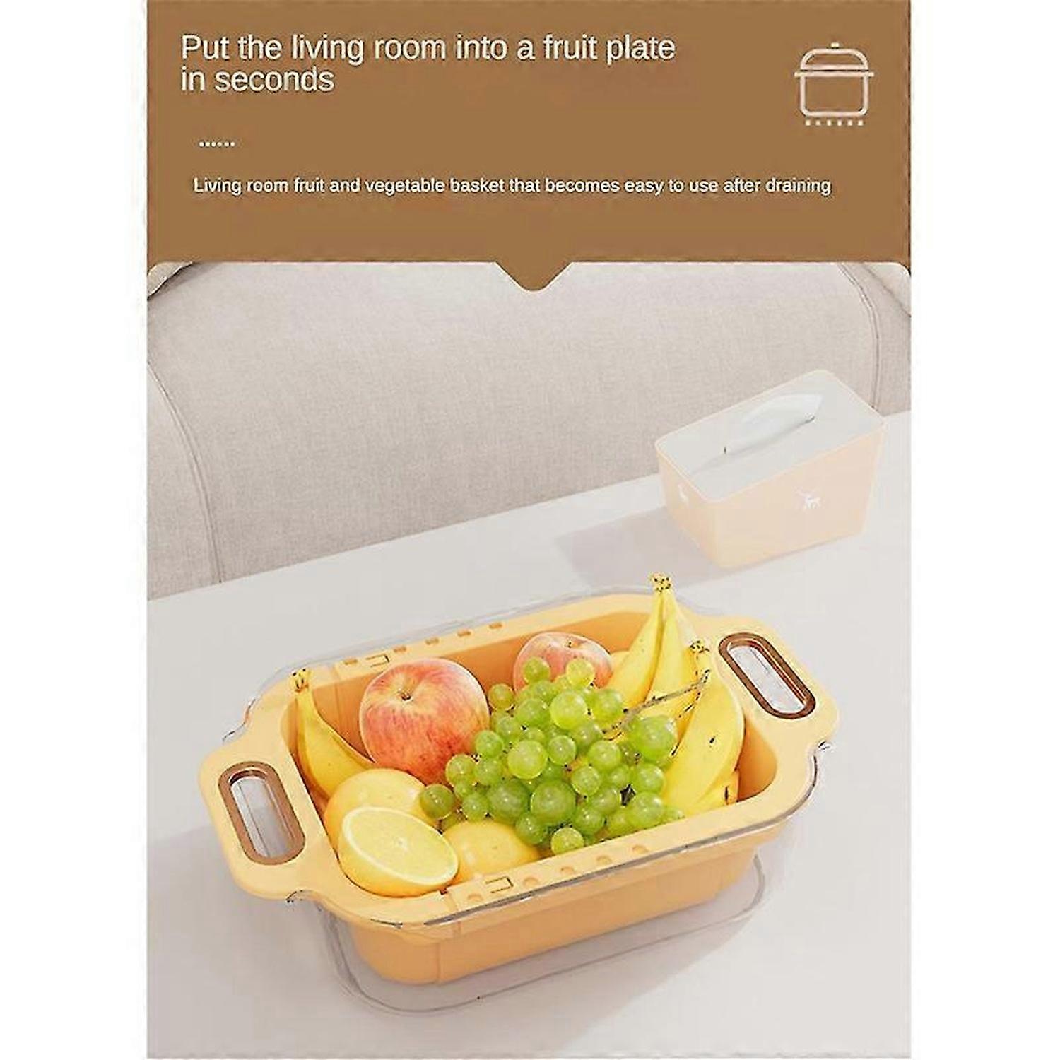 Double Layer Sink Strainer, Fruits, Kitchen Strainer Colanders,Green