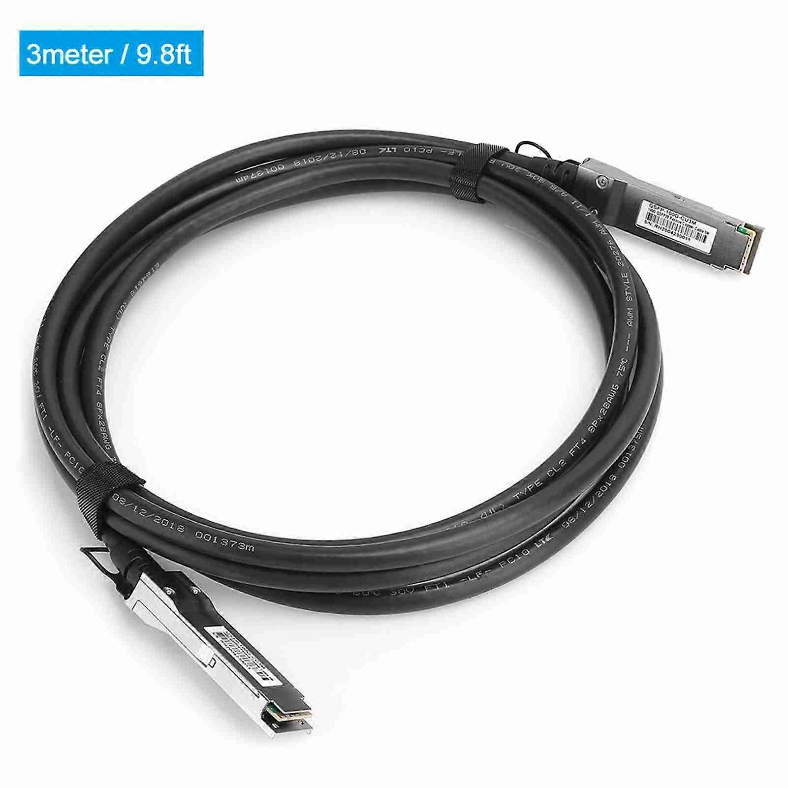 QSFP Direct Attach Cable 100G Single Channel 3 Meter Silver Copper