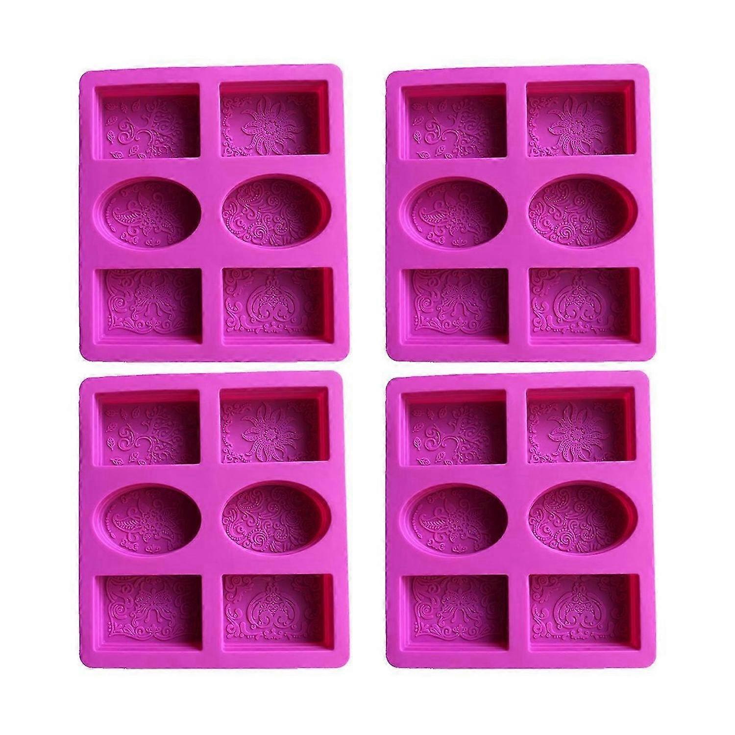 Silicone Soap Mold for Soap Making 3D 6 Forms Oval Rectangle Soap