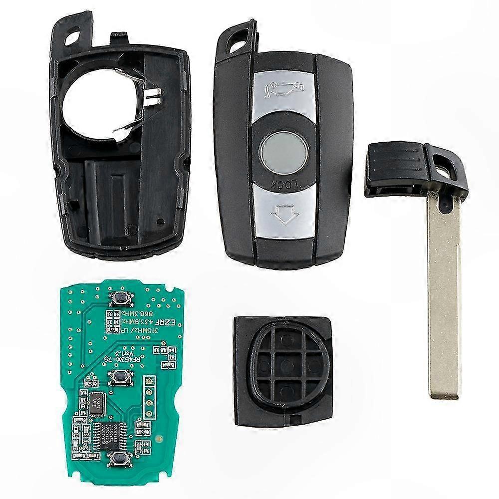 3-Button Car Key Fob for Series 3/5 X5 X6 CAS2 CAS3 433MHz Replacement Remote Control